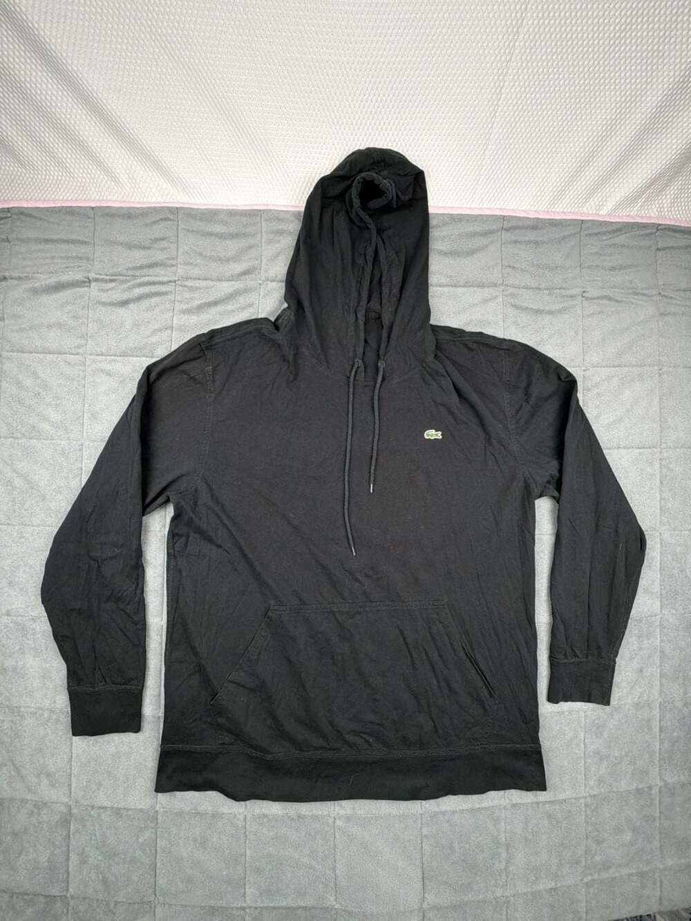Lacoste Mens T-Shirt Black Long Sleeve Hoodie Size 7